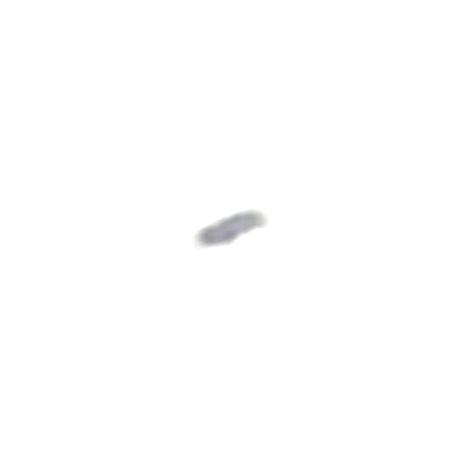 The same object at three seconds, enlarged. Here it is a flat horizontal bar roughly three and a half times wider than tall, the profile of a bird with both wings extended.