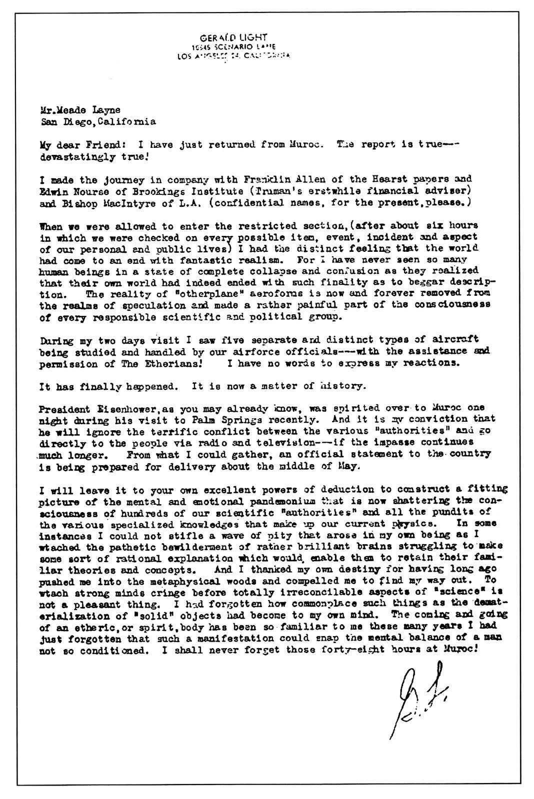 Did Eisenhower Meet with Aliens? (1954)
