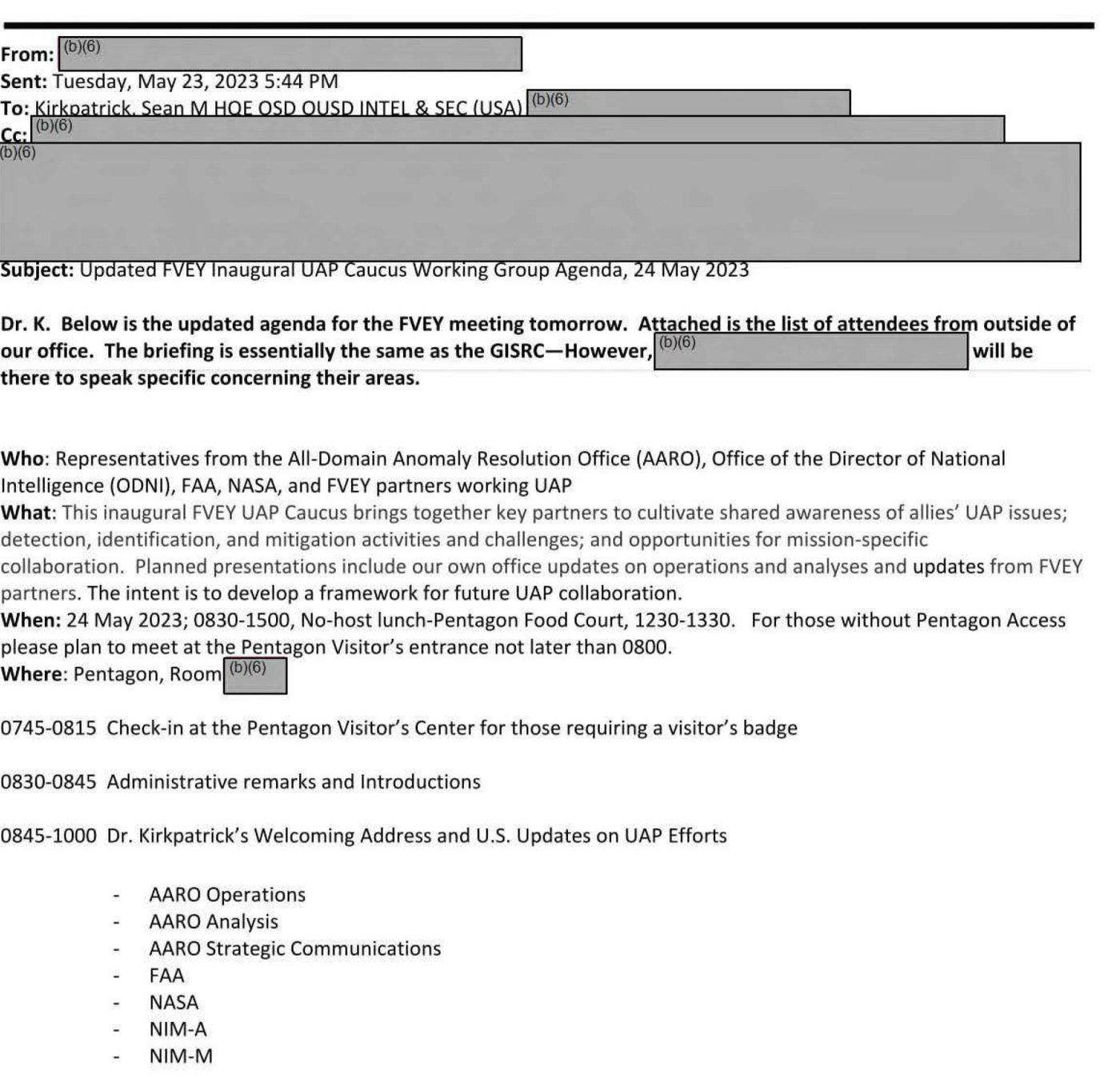 The Five Eyes UAP Caucus Working Group: The Pentagon Meeting of 24 May 2023, and the Answers London and Canberra Gave About It