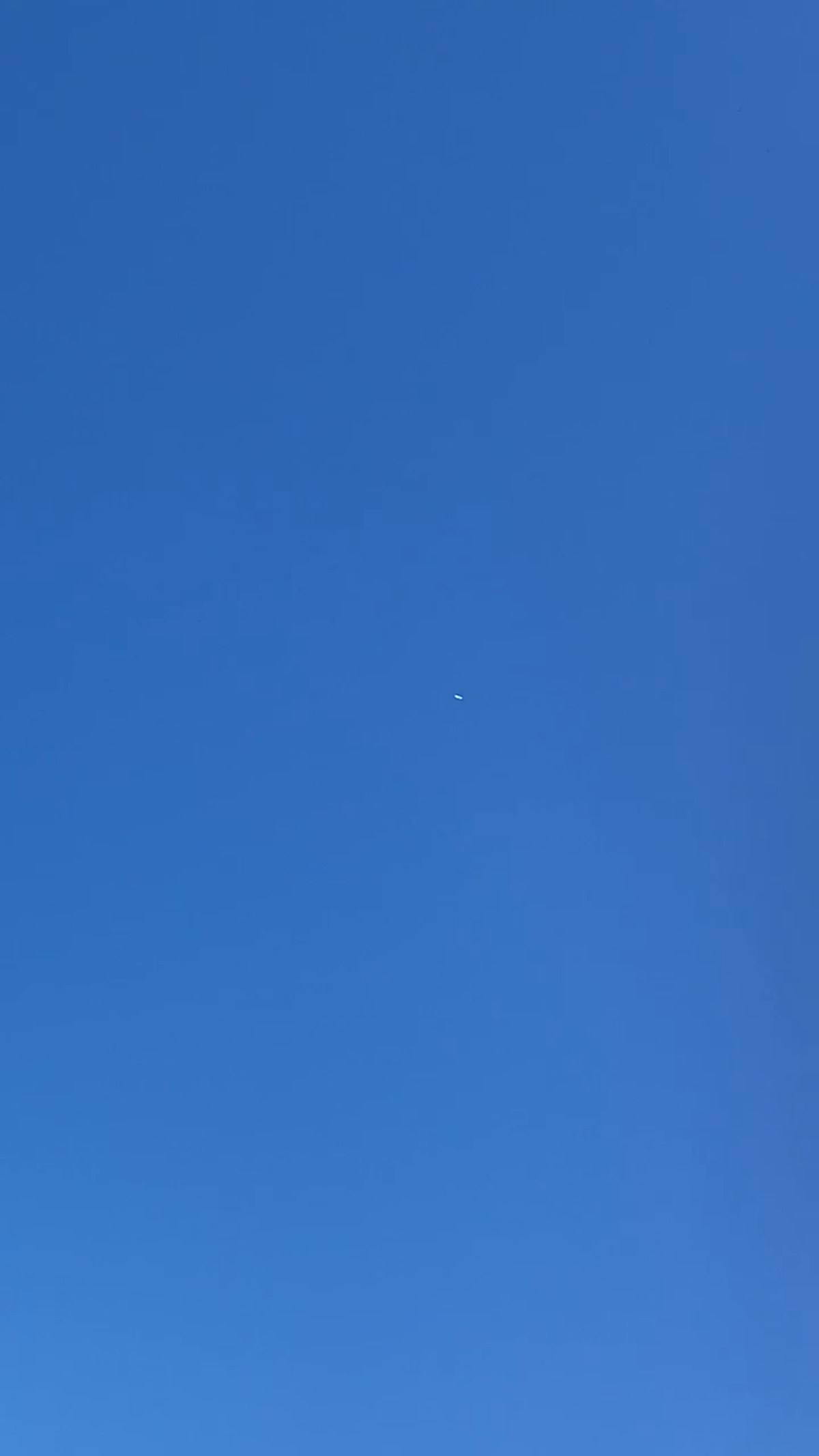 The full frame the enlargement is taken from, showing the object as it appears at native scale against the daylight sky. The brightness of the sky is itself the evidence that the filing’s stated time of 11:45 PM is wrong.