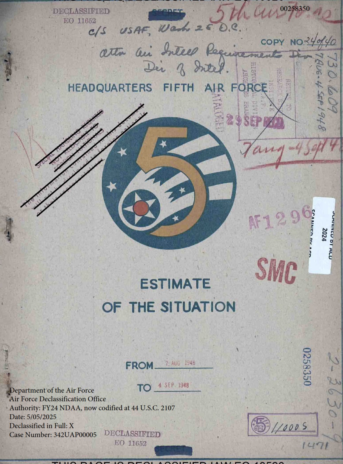 Thirty Air Force UAP Records Reach the National Archives Catalog, 27 August 2026