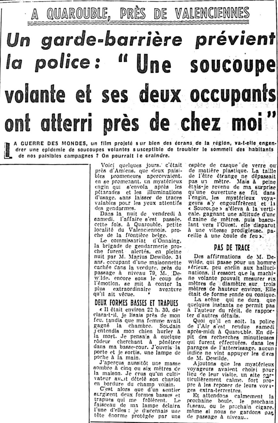 The Quarouble Railway Landing: Marius Dewilde, Nord, France (10 September 1954)