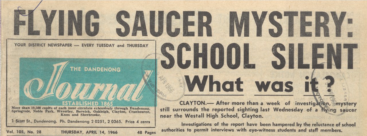 The Westall School UFO